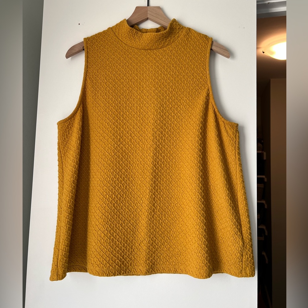 Anthropologie Yellow Mockneck Sleeveless Sweater
